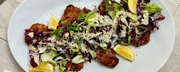 Oven-Baked Chicken Milanese with Chicory Caesar Salad - fertility dinner recipes - Wenatal